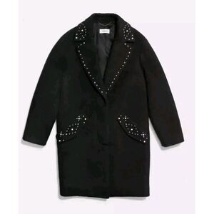 Coach‎ Coat Winter Fall Luxury Wool * Peacoat Black Studded NWT NEW